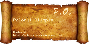 Polónyi Olimpia névjegykártya