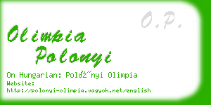 olimpia polonyi business card
